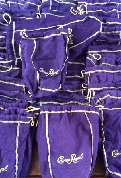 🥃Set Of 7 Crown Purple Bags (New) Just Removed From Boxes. Large Bags 🥃