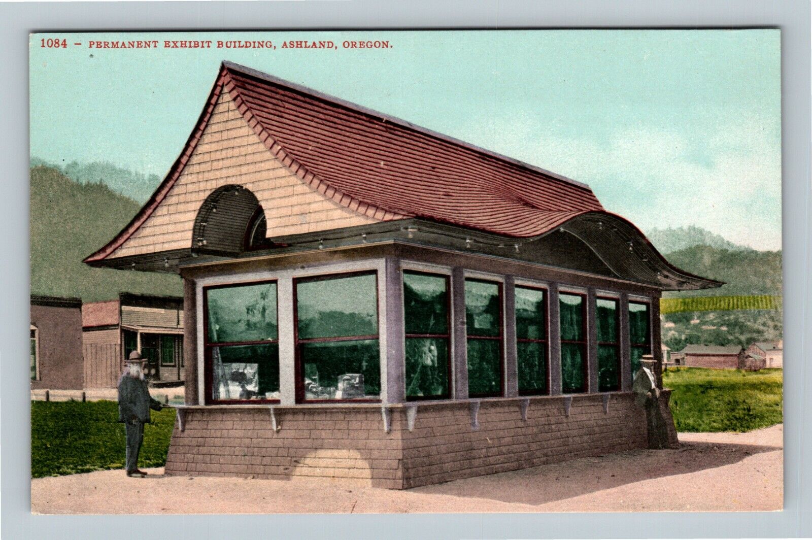 Ashland OR, Permanent Exhibit Building, Art Community, Oregon Vintage Postcard
