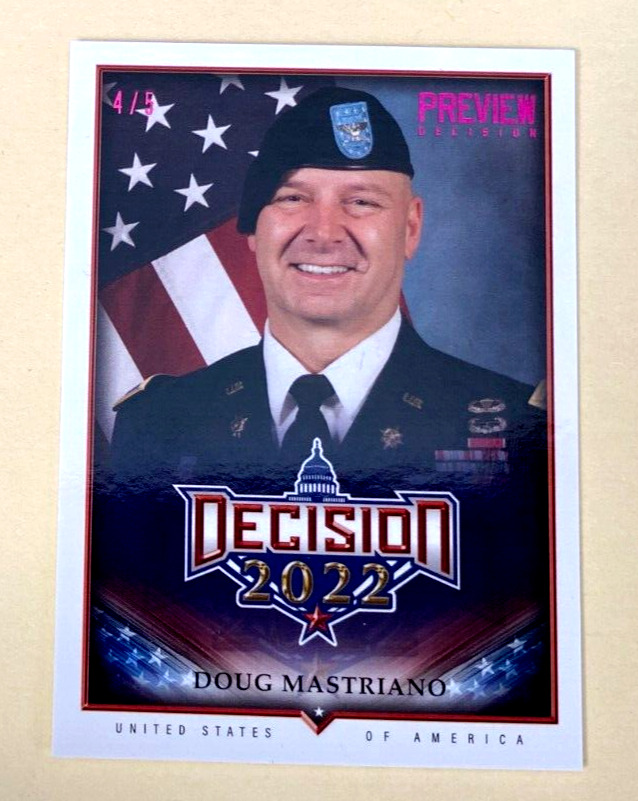 DOUG MASTRIANO DECISION 2020 2022 PREVIEW CARD P9 PINK FOIL SER# 4/5