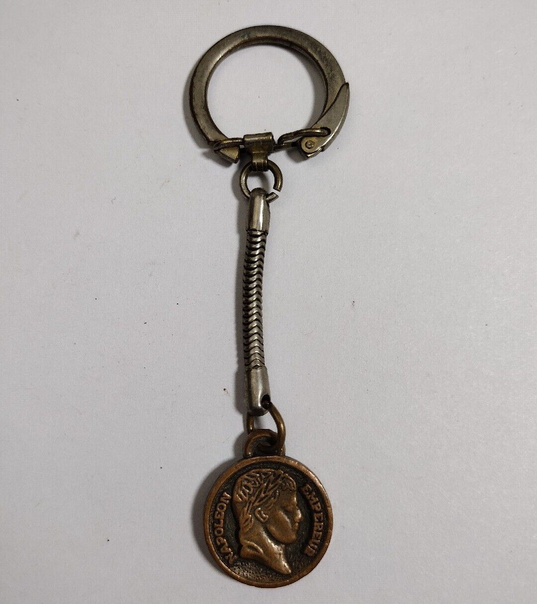 Vintage NAPOLEON EMPEREUR Keychain Roman Copper Medal Medallion