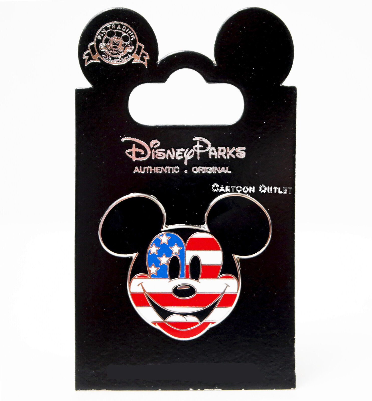 Disney Mickey Mouse Pin American Flag Face Disney Parks Trading Pin Patriotic