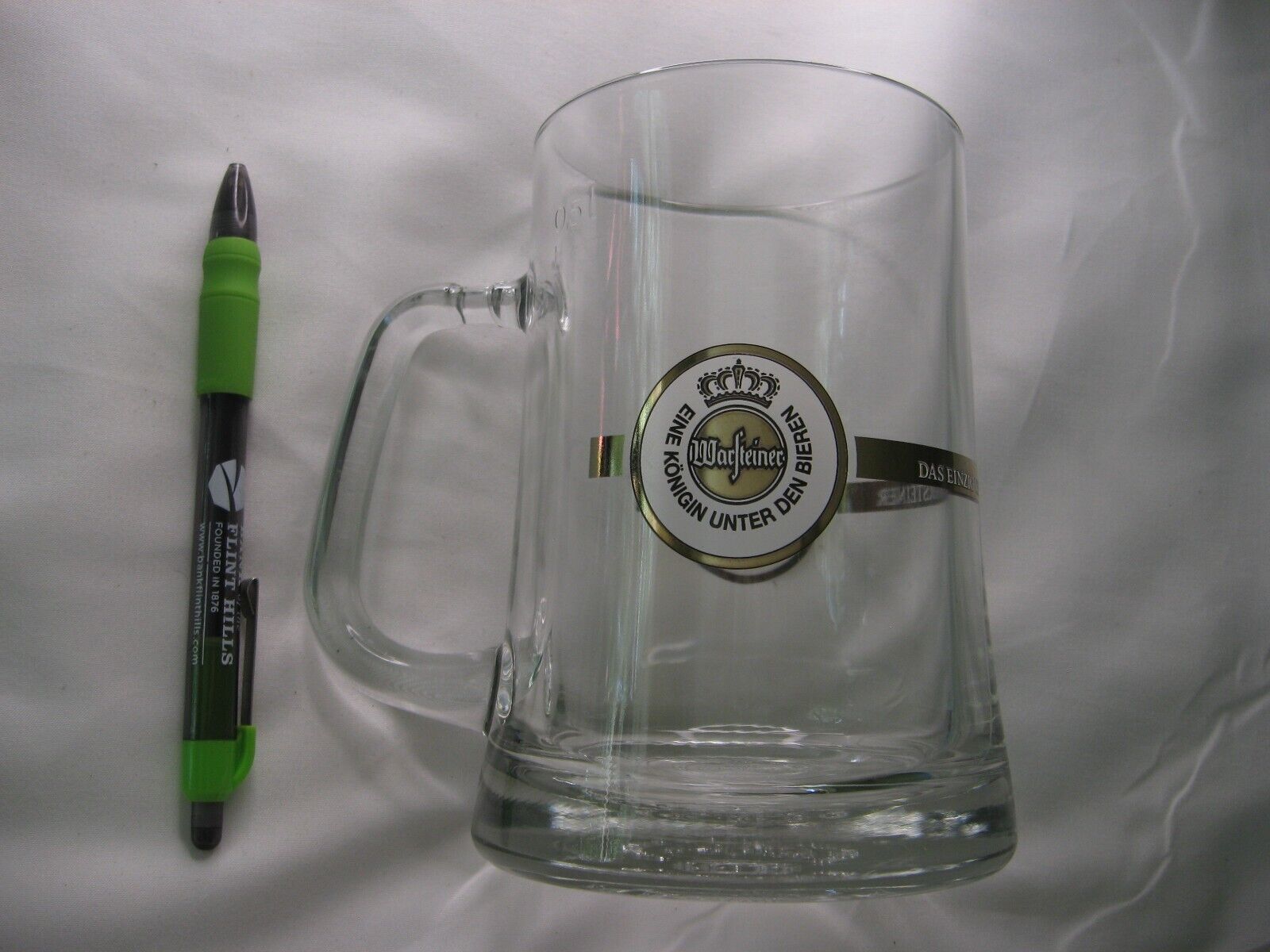 Warsteiner Germany 0.5 litre 1 pint gold logo bier beer stein drinking glass mug