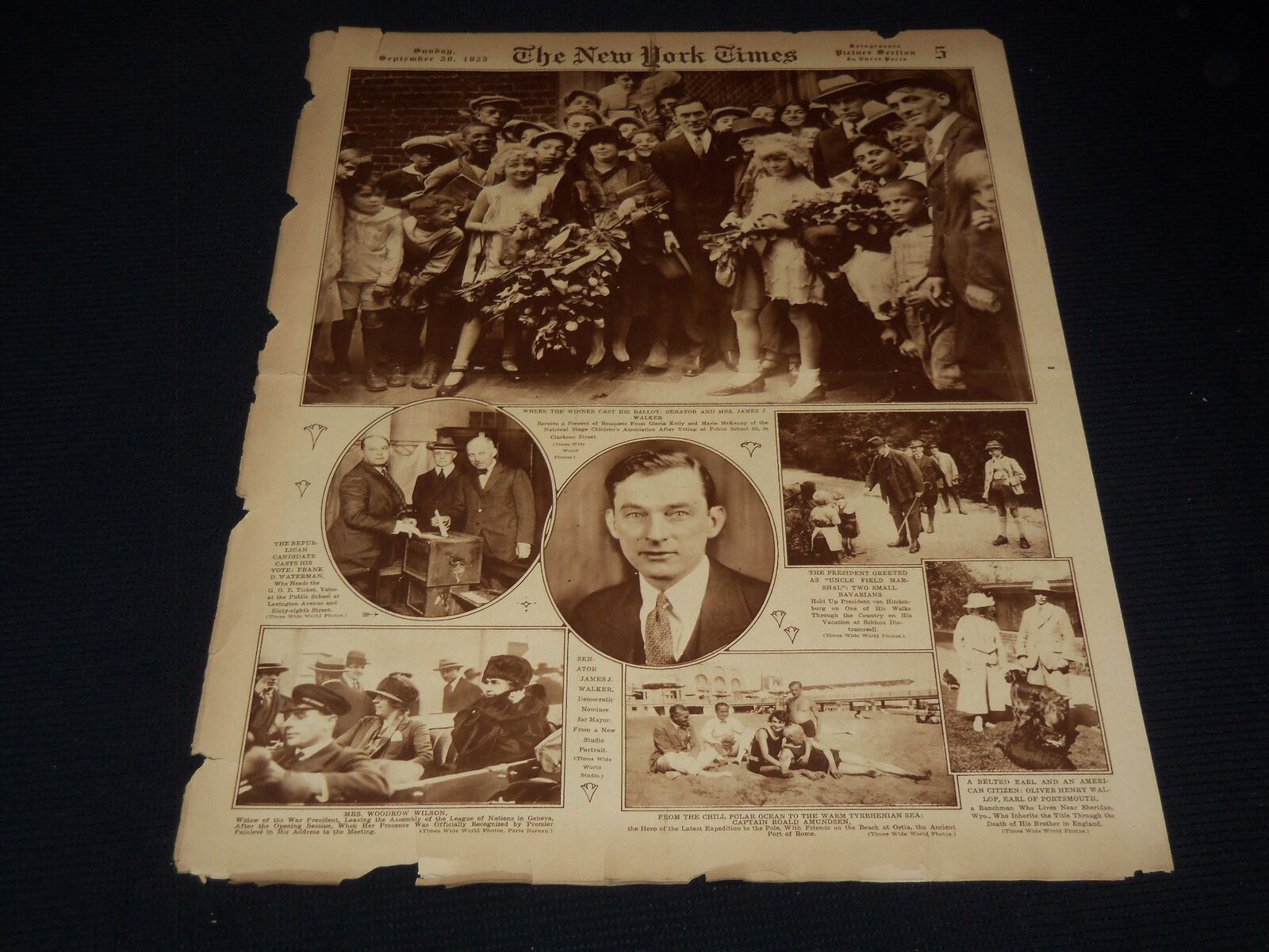 1925 SEPTEMBER 20 NOV NEW YORK TIMES PICTURE SECTION - JIMMIE WALKER - NT 9491