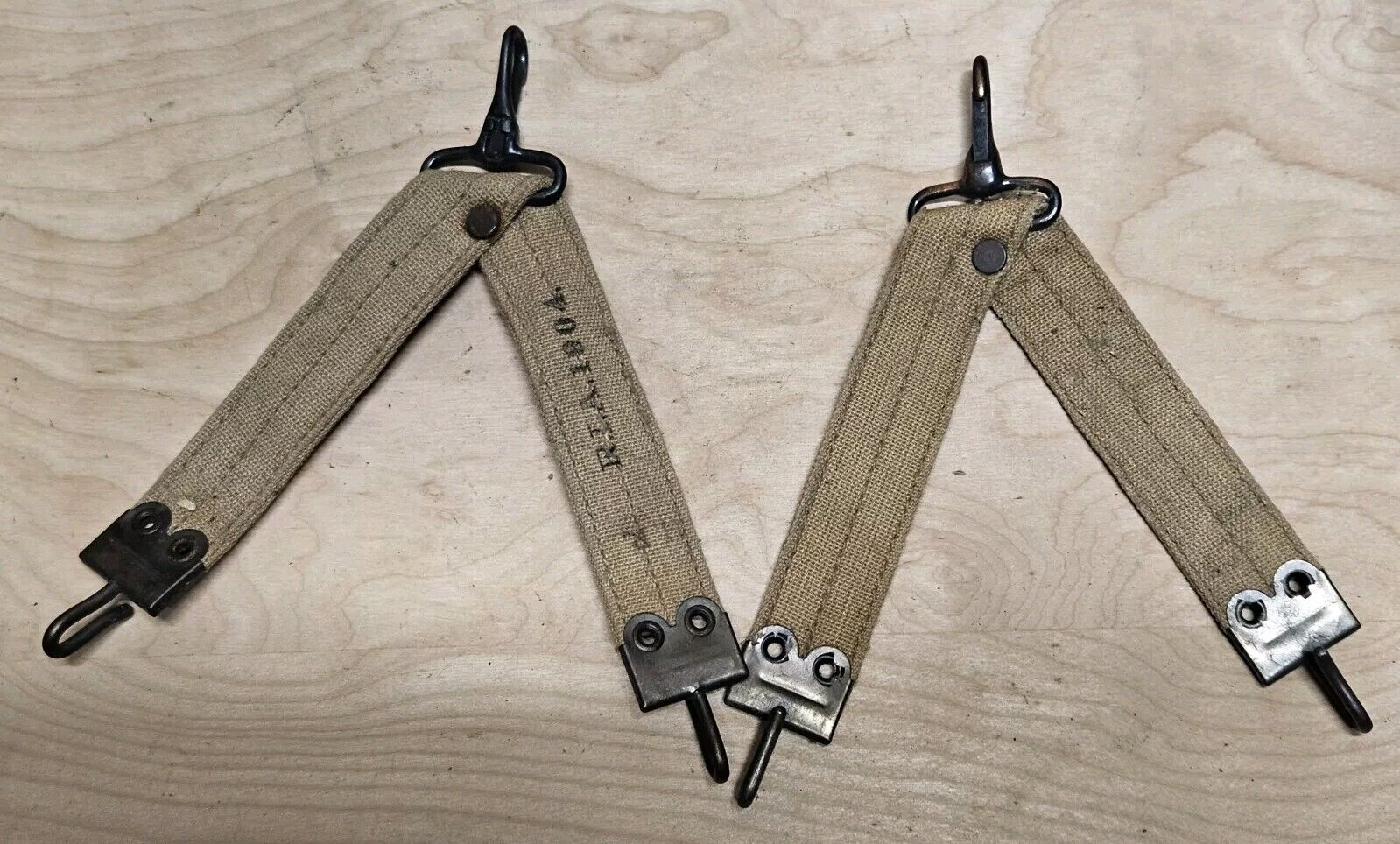 Two Pre-WWI US Army RIA 1904 Dated and Marked Canteen Straps