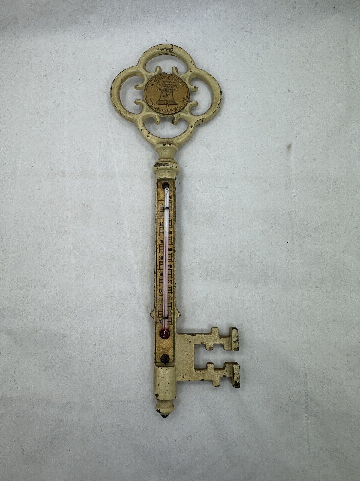 Vintage Liberty Bell Antique 1925 US Eagle Key Thermometer