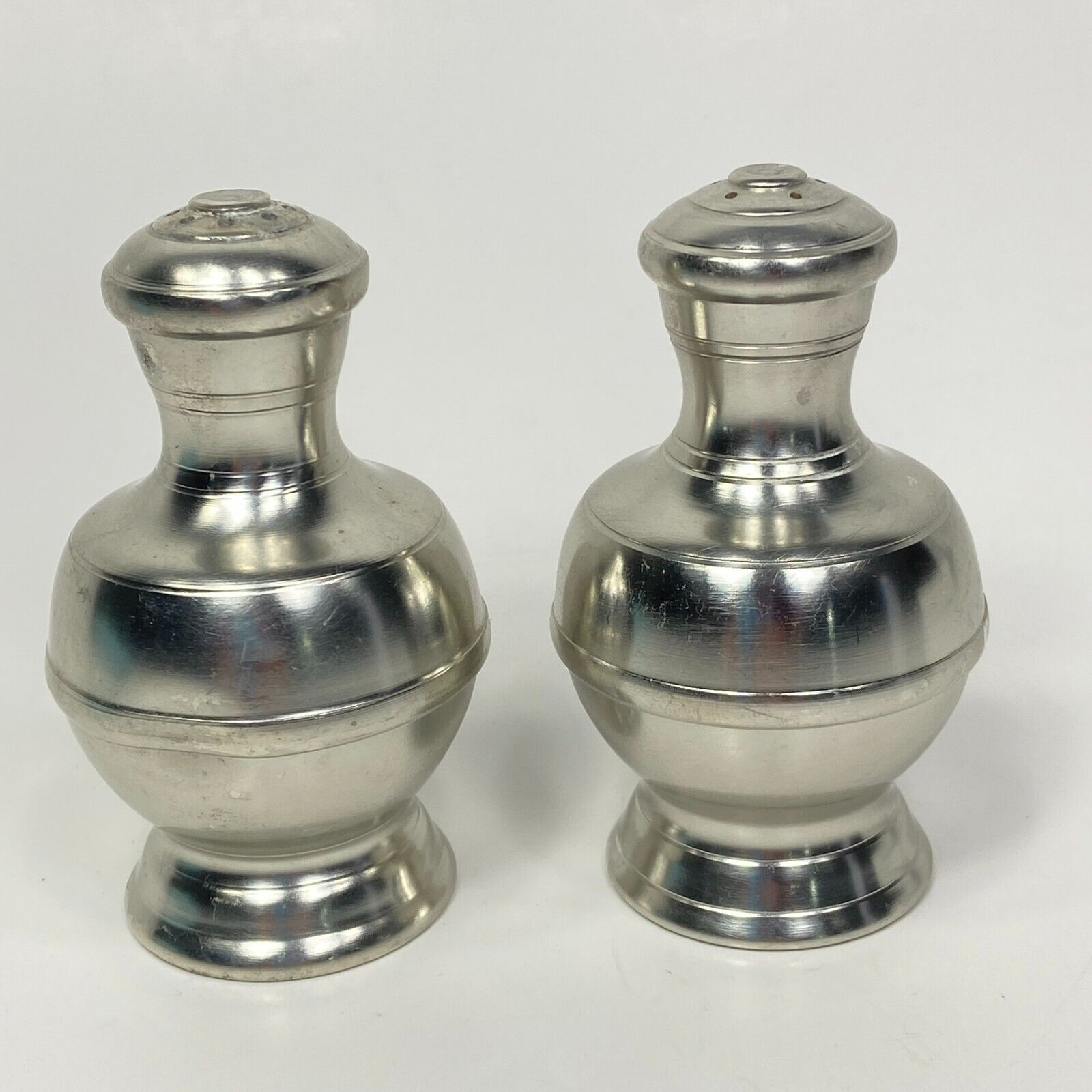Vintage Metawa Holland Real Pewter Salt and Pepper Shakers 3.5 Inches