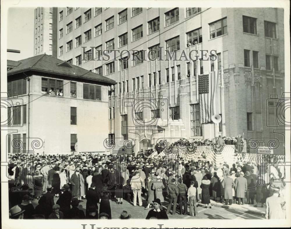 1937 Press Photo Crowd at dedication of Jersey City Tuberculosis Hospital
