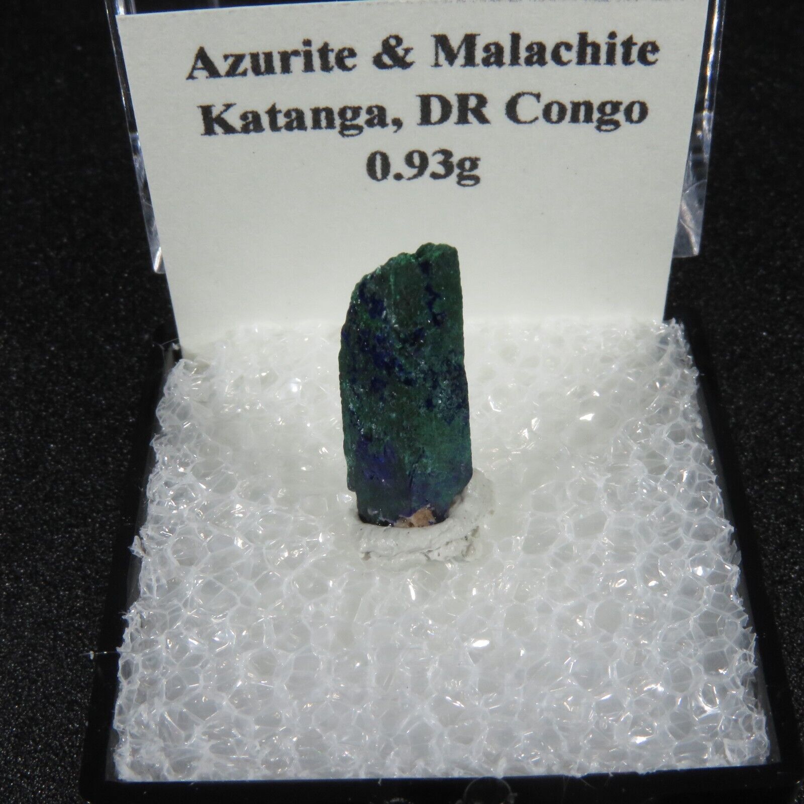 Azurite Malachite Congo Display Specimen Collection Mineral Crystal 1.5x1.5 Case
