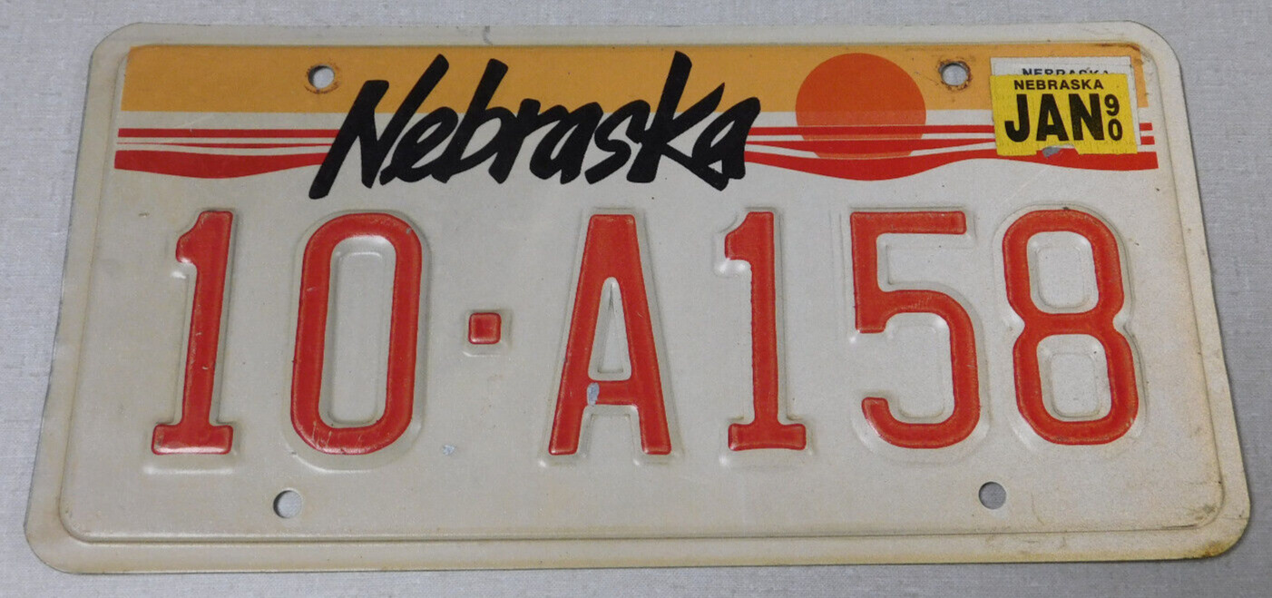 1990 Nebraska passenger car license plate