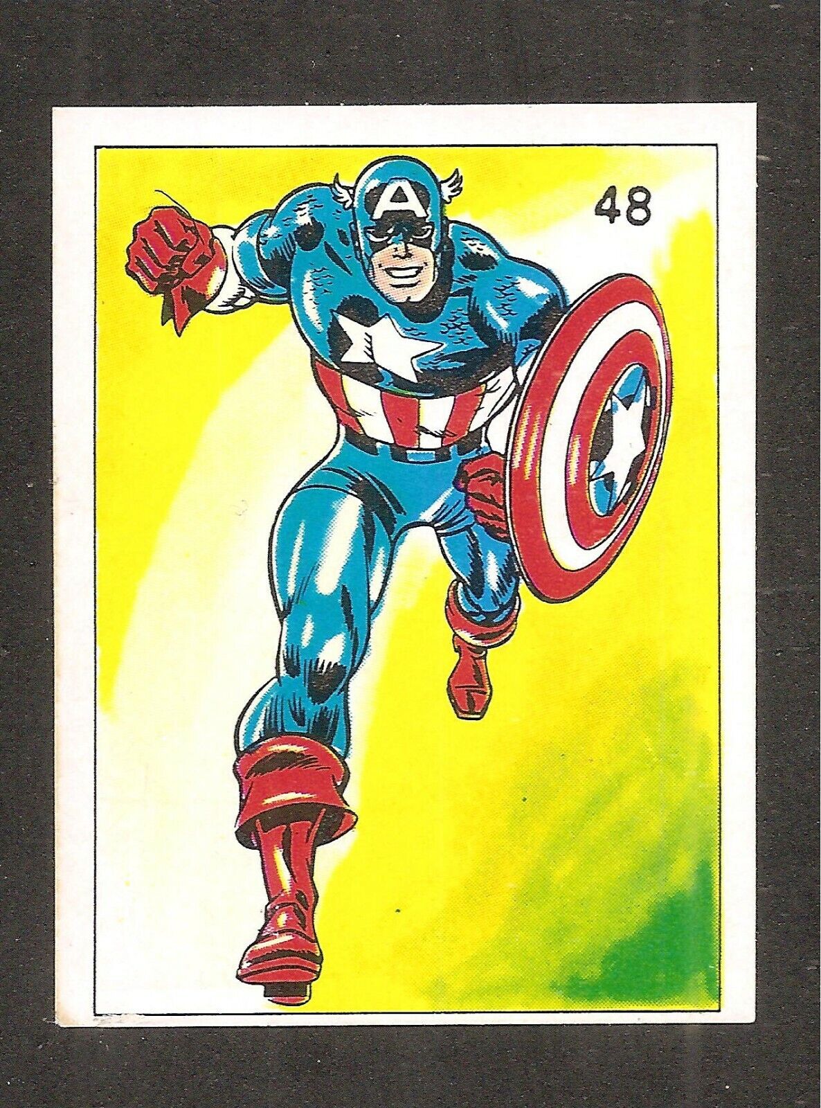 1980 Marvel Super Heroes Venezuela Sticker Captain America #48 Venezuelan RARE