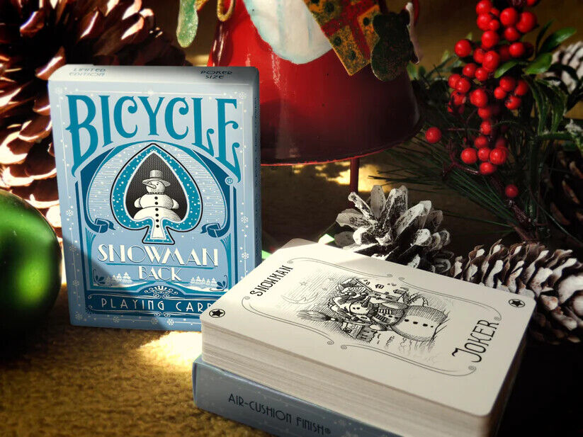 Bicycle Snowman Backs (Blue) Limited Edition, Playing Cards. Great gift idea