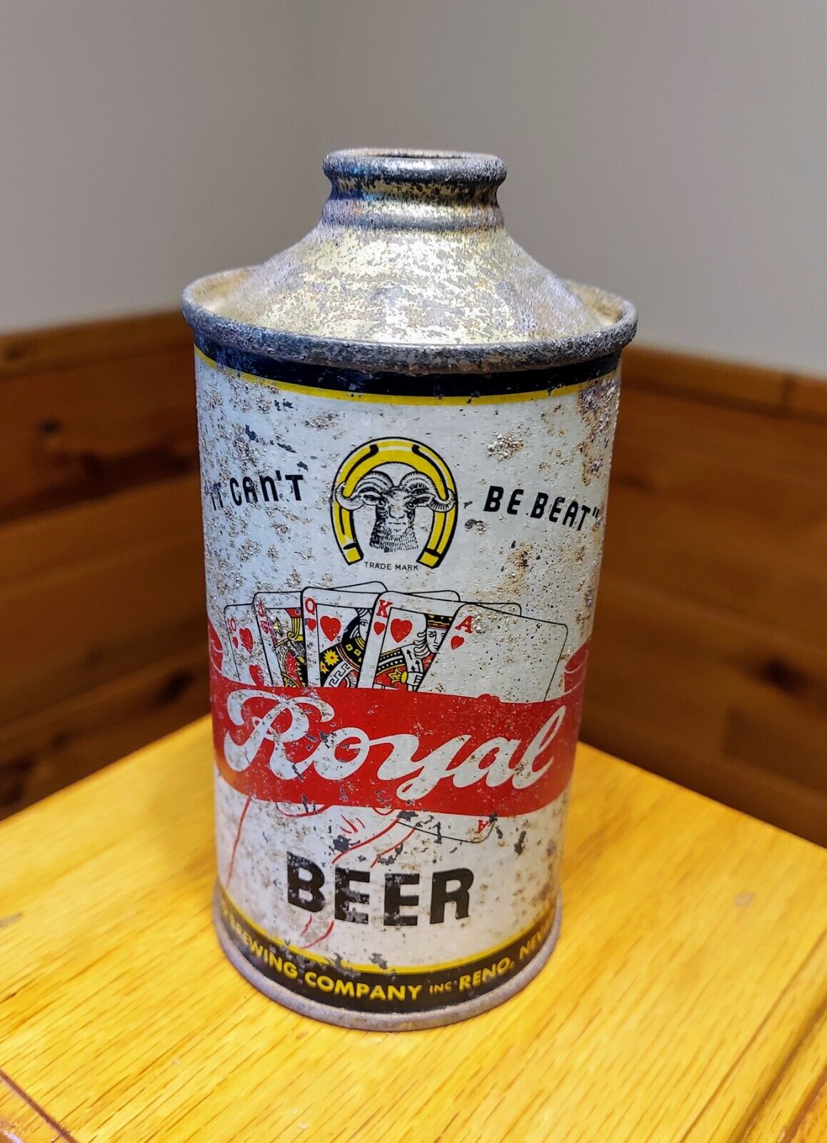Tough Royal Cone Top Beer Can - Reno Brewing - Rare Nevada Label
