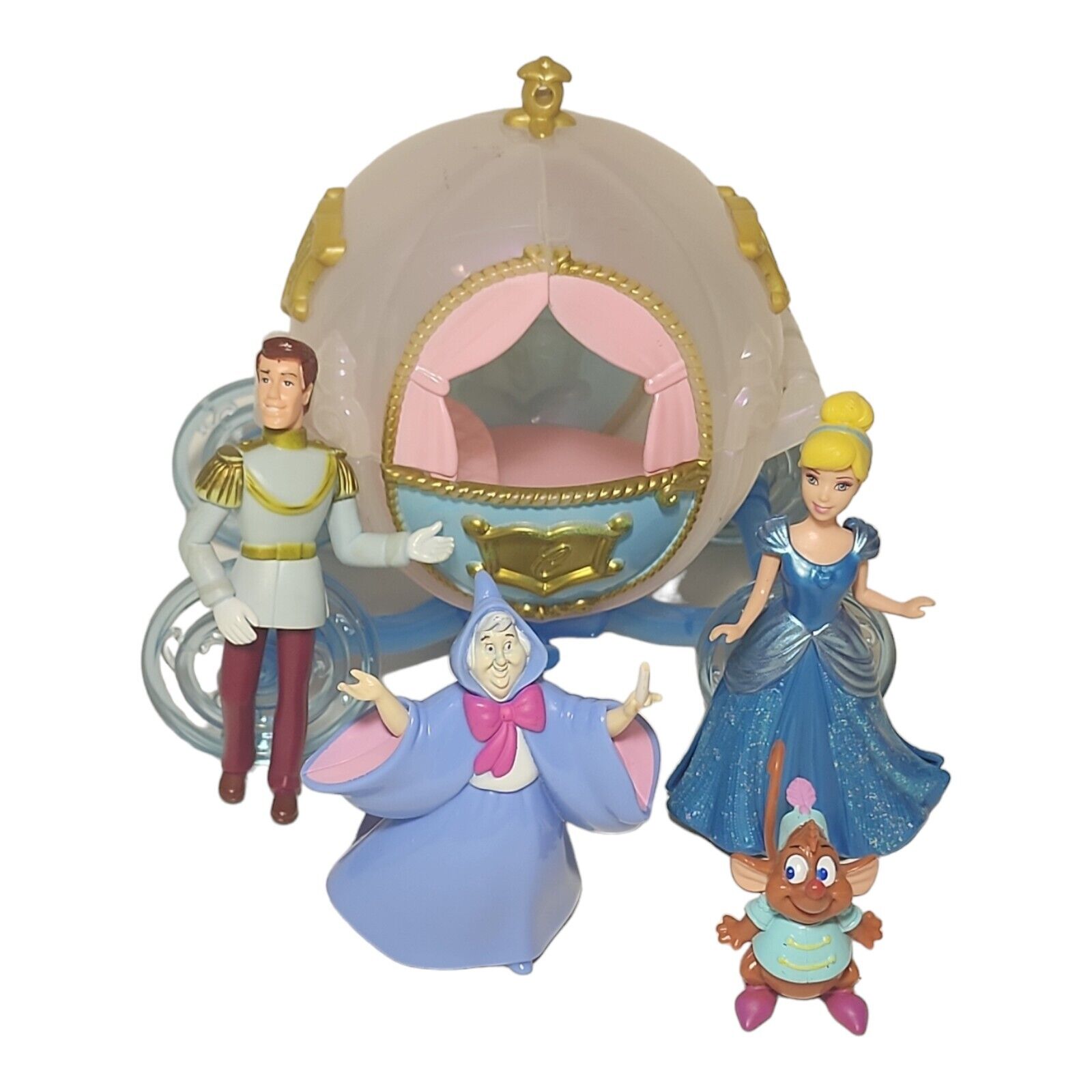 Magiclip Disney Princess Cinderella With Carriage Prince Fairy Godmother Gus Gus