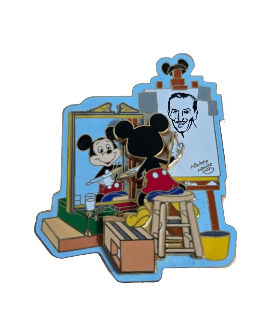 2002 Disney Trading Pin - Mickey Mouse Painting Portrait Of Walt Disney