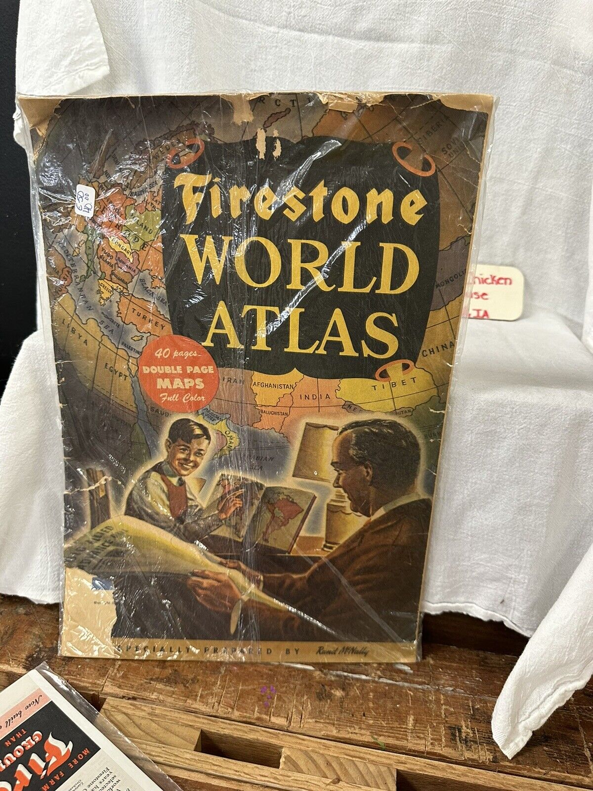 Firestone World Atlas Rand McNally WW2 1942 US Navy Defense World War II (E59)