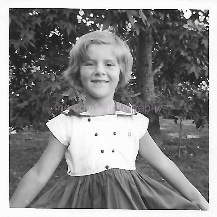 YOUNG CHILD Girl FOUND PHOTOGRAPH Black And White Snapshot ORIGINAL 37 41 A