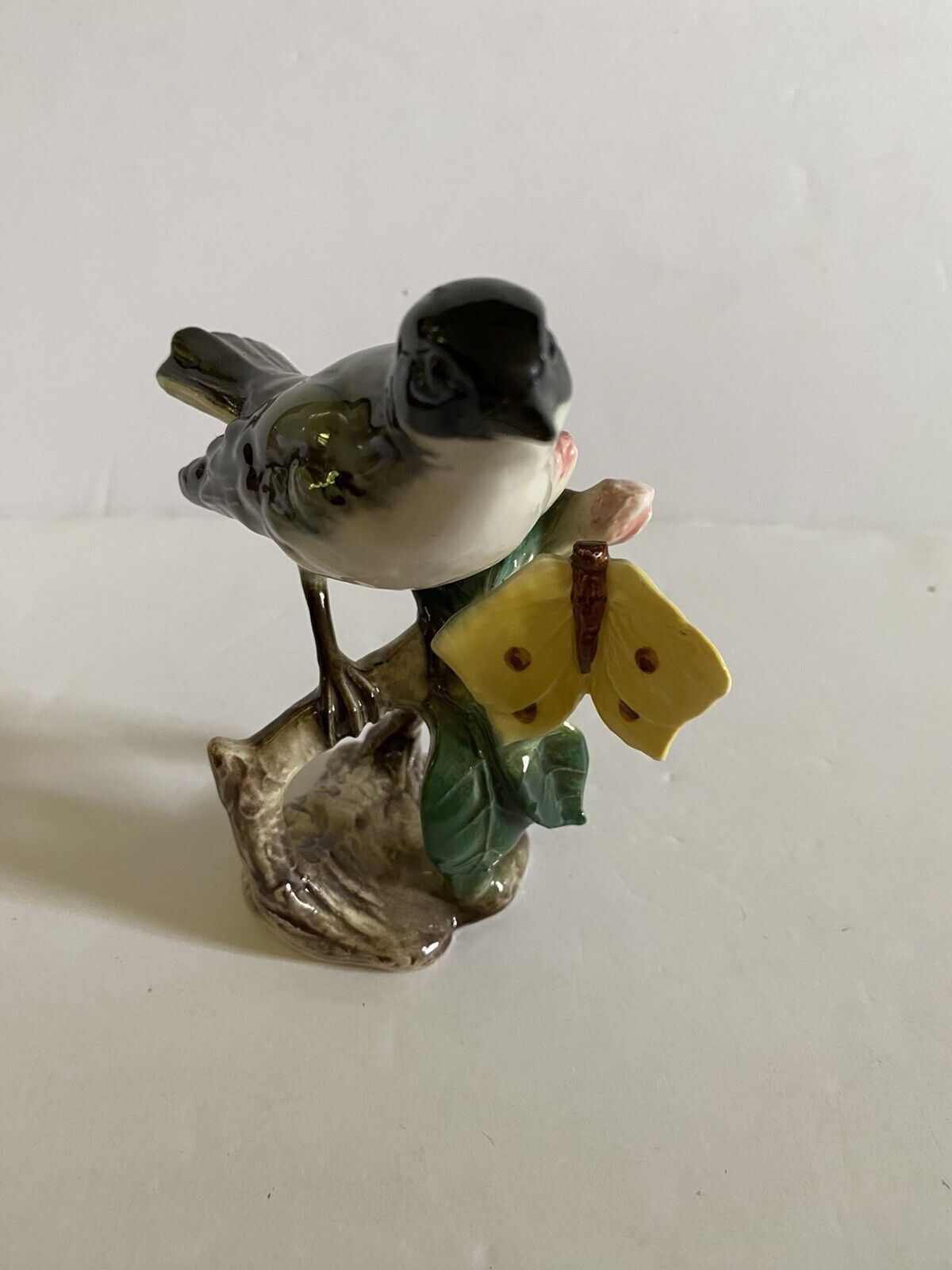 Vintage Goebel Orphan Warbler Branch Butterfly Figurine, Glossy Finish 5.5” EUC