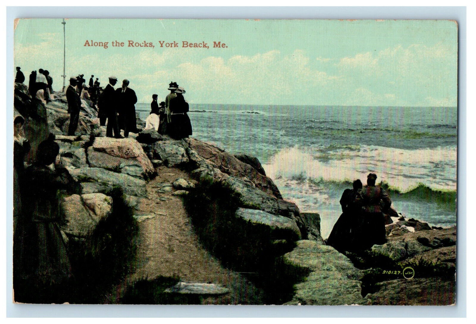 c1910s Along The Rocks, York Beach, Maine ME Unposted Antique Postcard