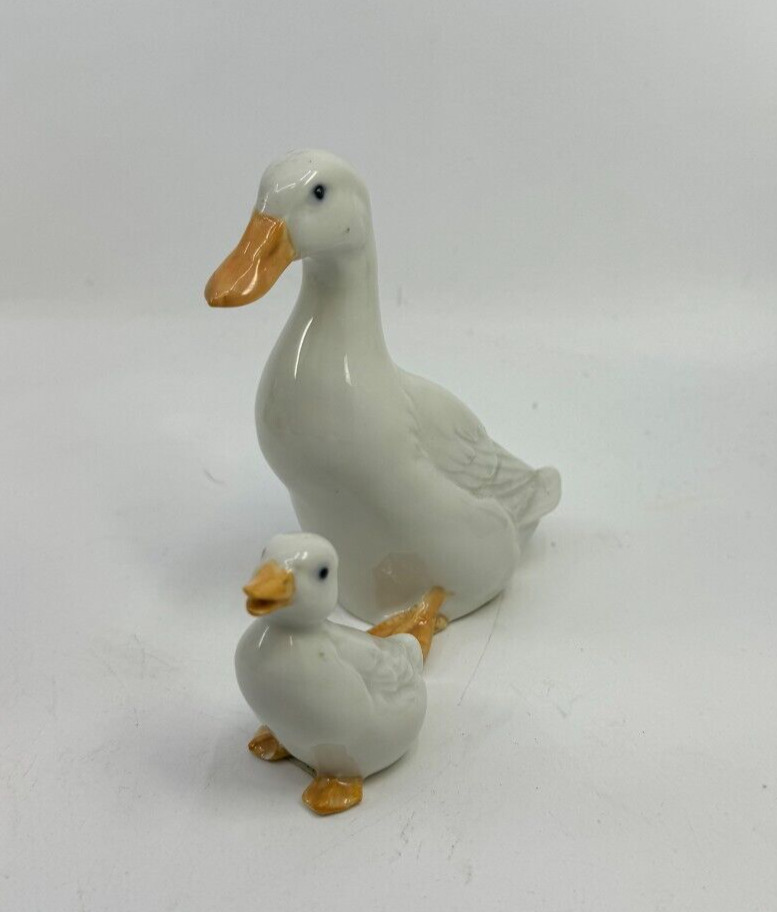 Set of 2 Vintage Otagiri Japan Porcelain Ducks Geese Figurines  4.5”