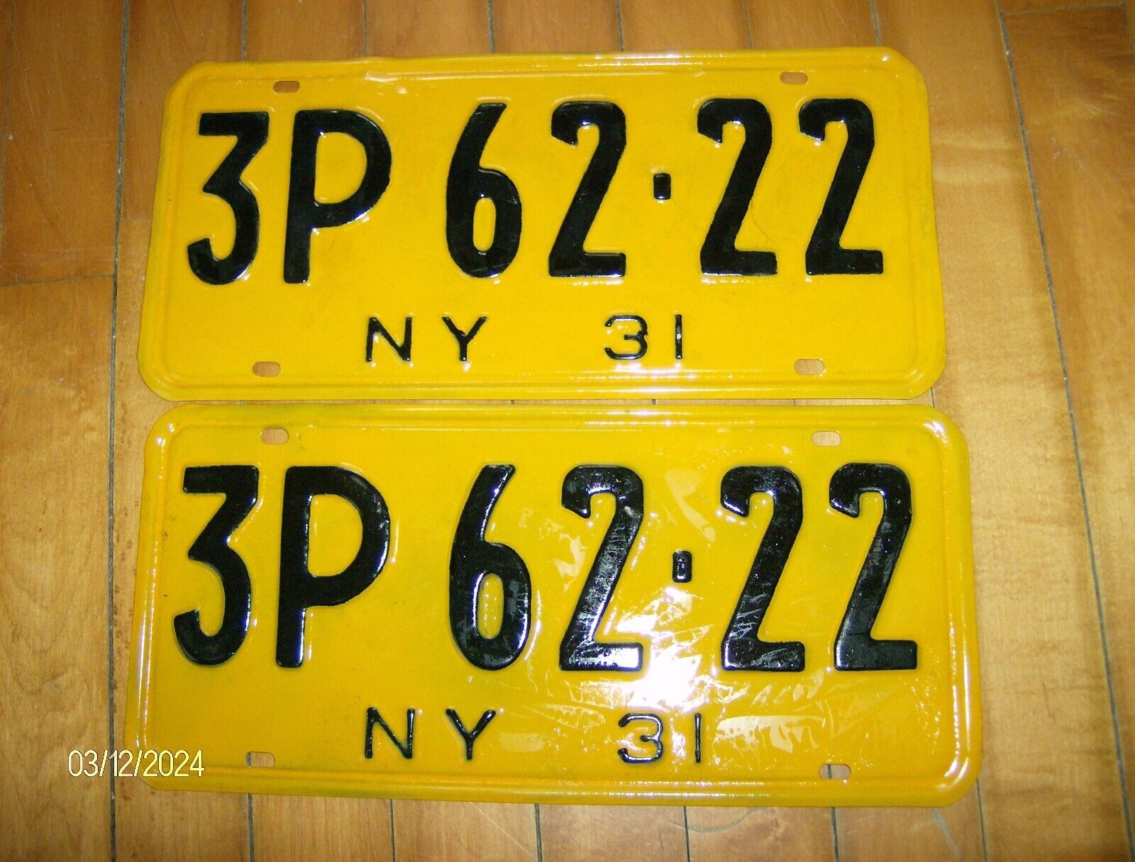 NEW YORK 1931 VINTAGE RECONDITIONED PLATES