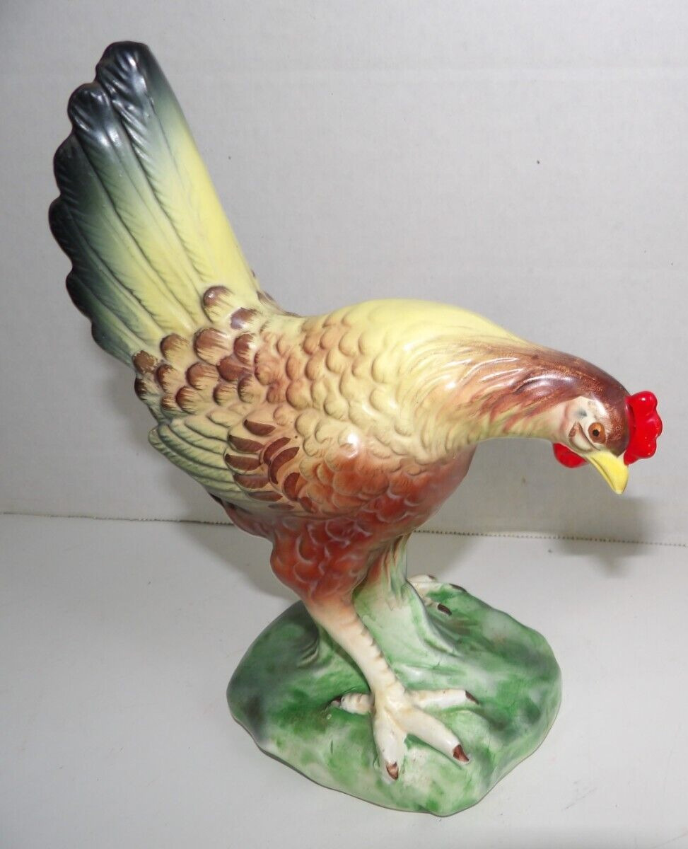 Porcelain Rooster With Beautiful Colors Vintage 