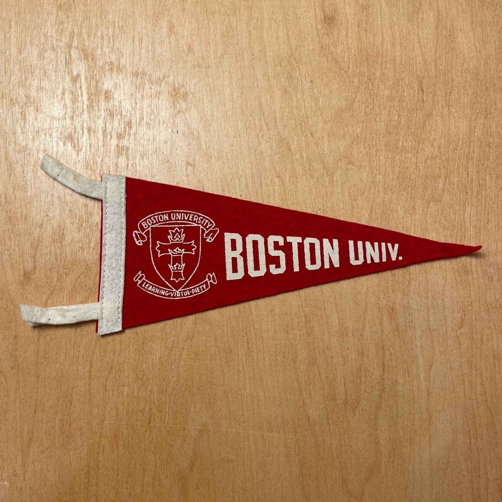 Vintage 1950s Boston University 4x9 Felt Pennant Flag