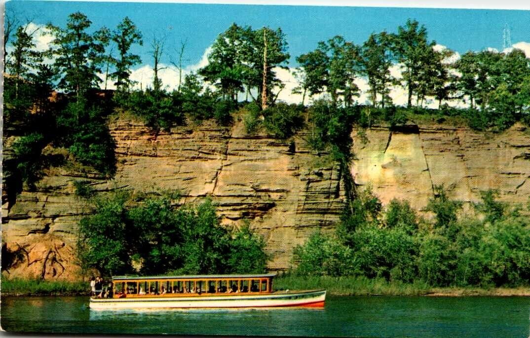Perforated Chrome Postcard Sugar Bowl Lower Dells Wisconsin River