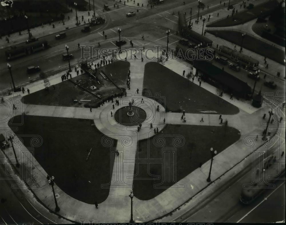 1930 Press Photo The southwest corner of the Public Square - cva89956