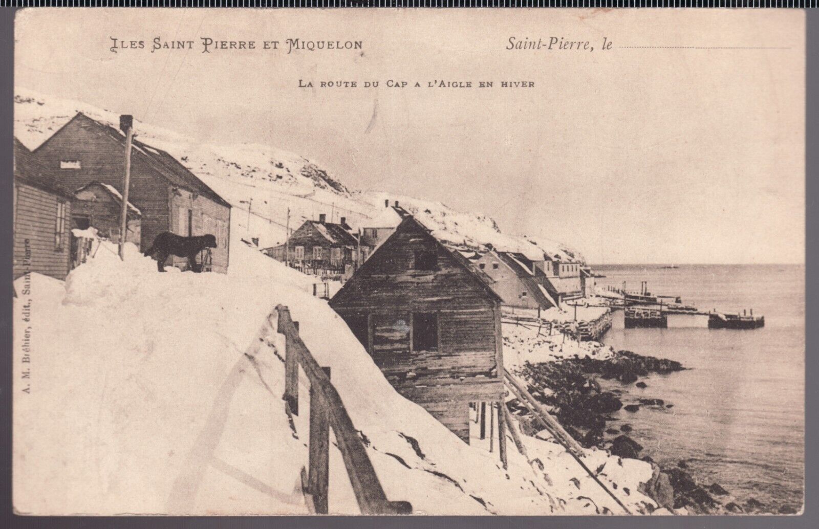 c.1910 Postcard - unposted - St-Pierre et Miquelon - Road to the Cape.