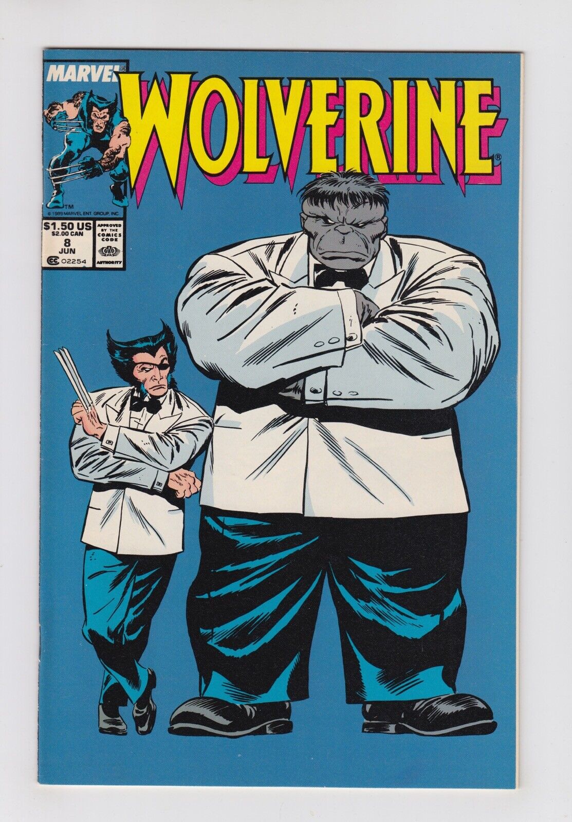 Wolverine 8 Classic Hulk Cover 9.0 1988 1st Ongoing Series Deadpool Combine Ship