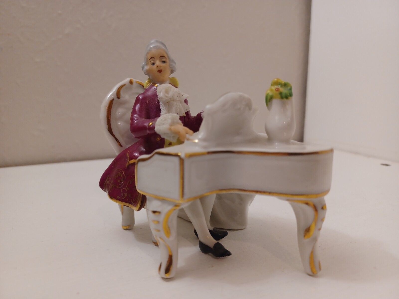 Alka Dresden Made in Germany Porcelain Figurine Man Playing Piano 