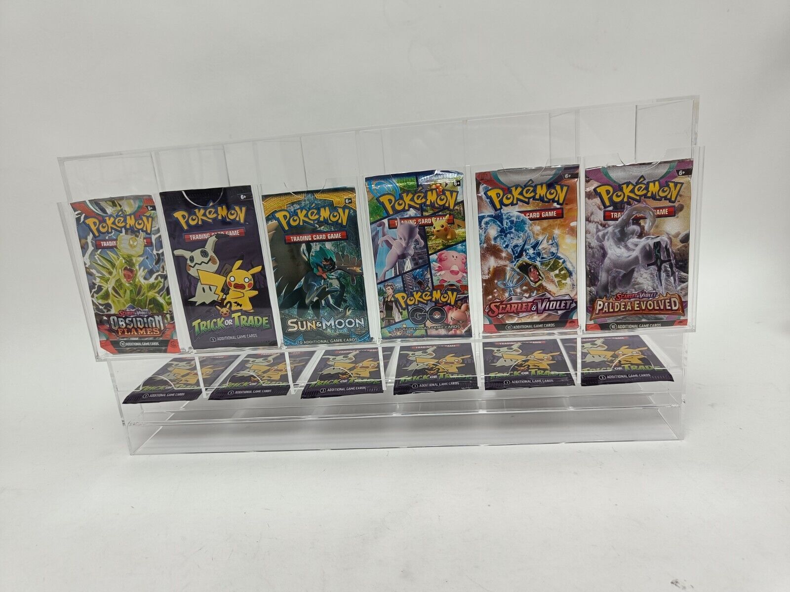 6 Slot Booster Pack Dispenser - Acrylic Case Holds Up To 300 Packs
