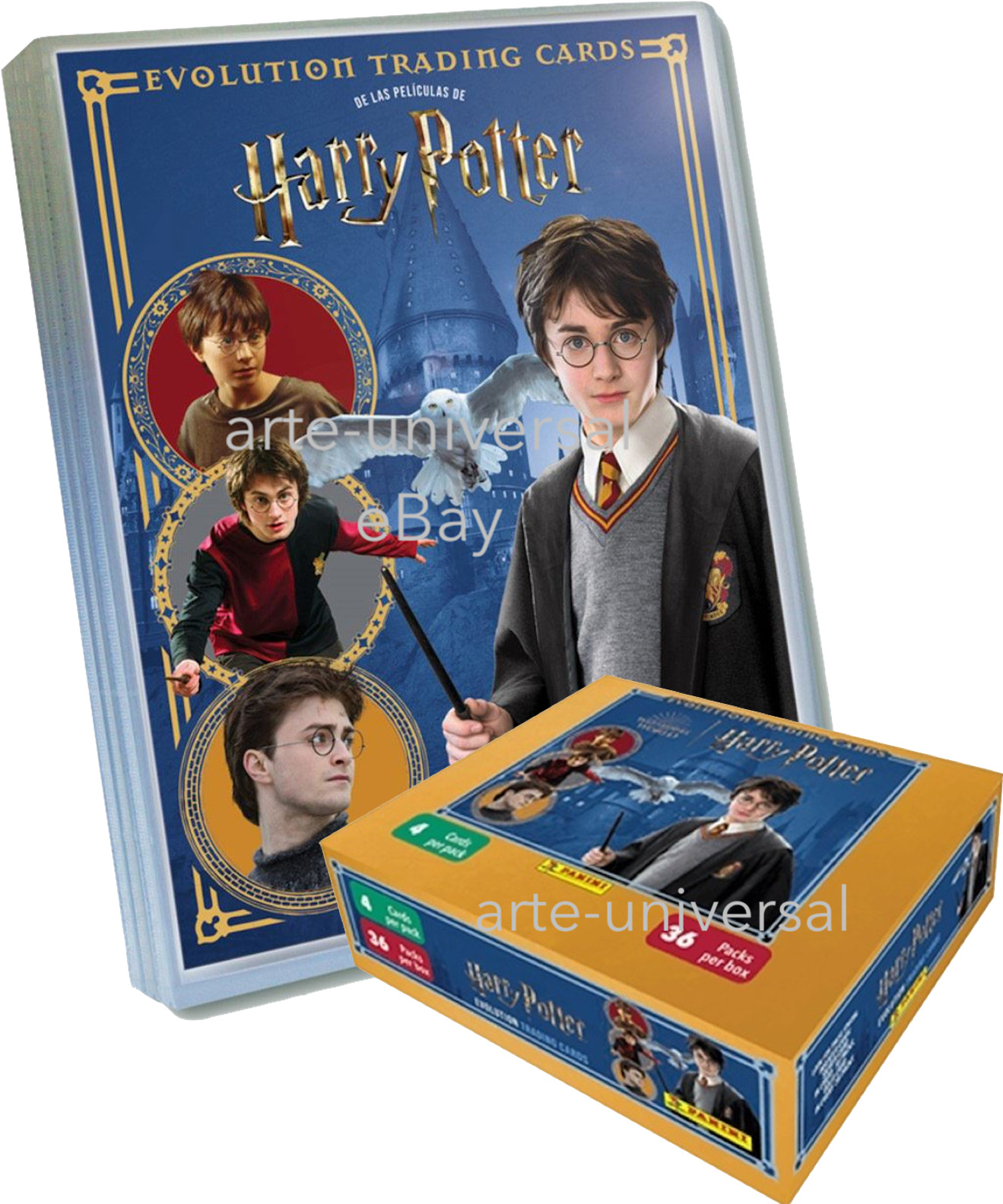 BOX w/flaws + BINDER Wizarding World Harry Potter Evolution Trading Cards Panini