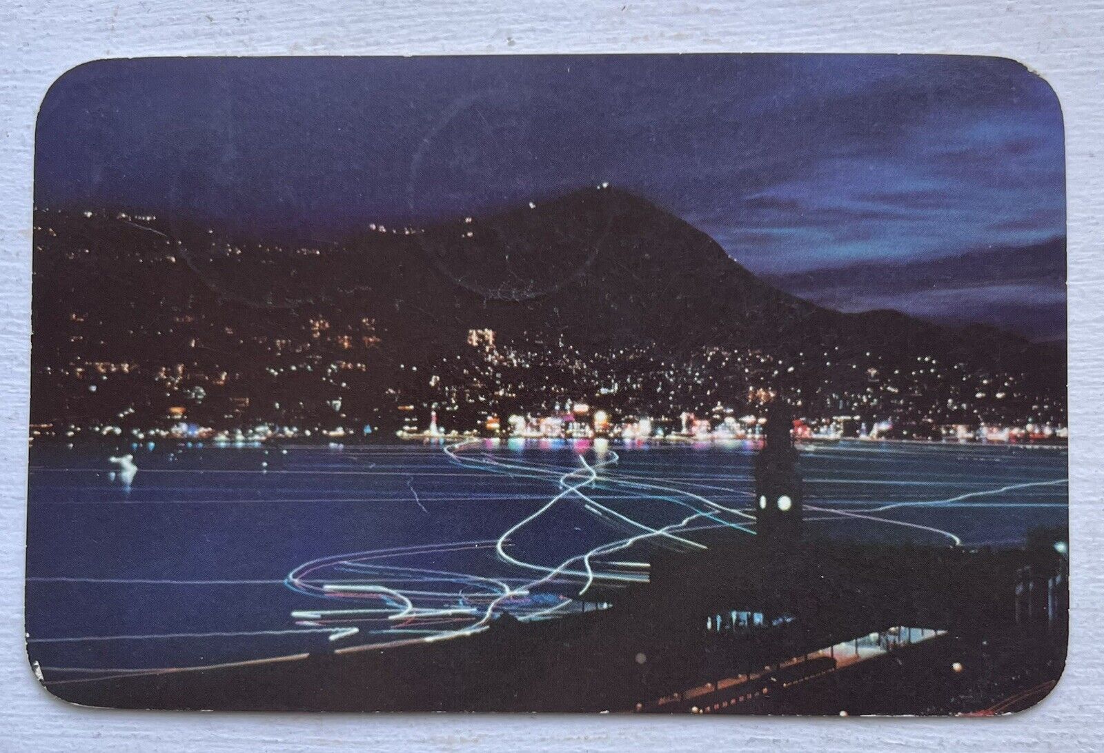 Vintage Postcard Hong Kong China At Night   A7