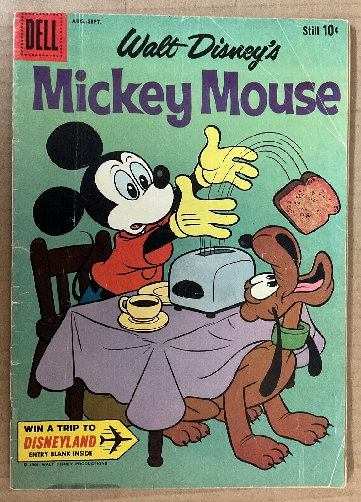 WALT DISNEY’S MICKEY MOUSE #73 (1960) Dell; Vintage Mickey, Li’l Bad Wolf; Good