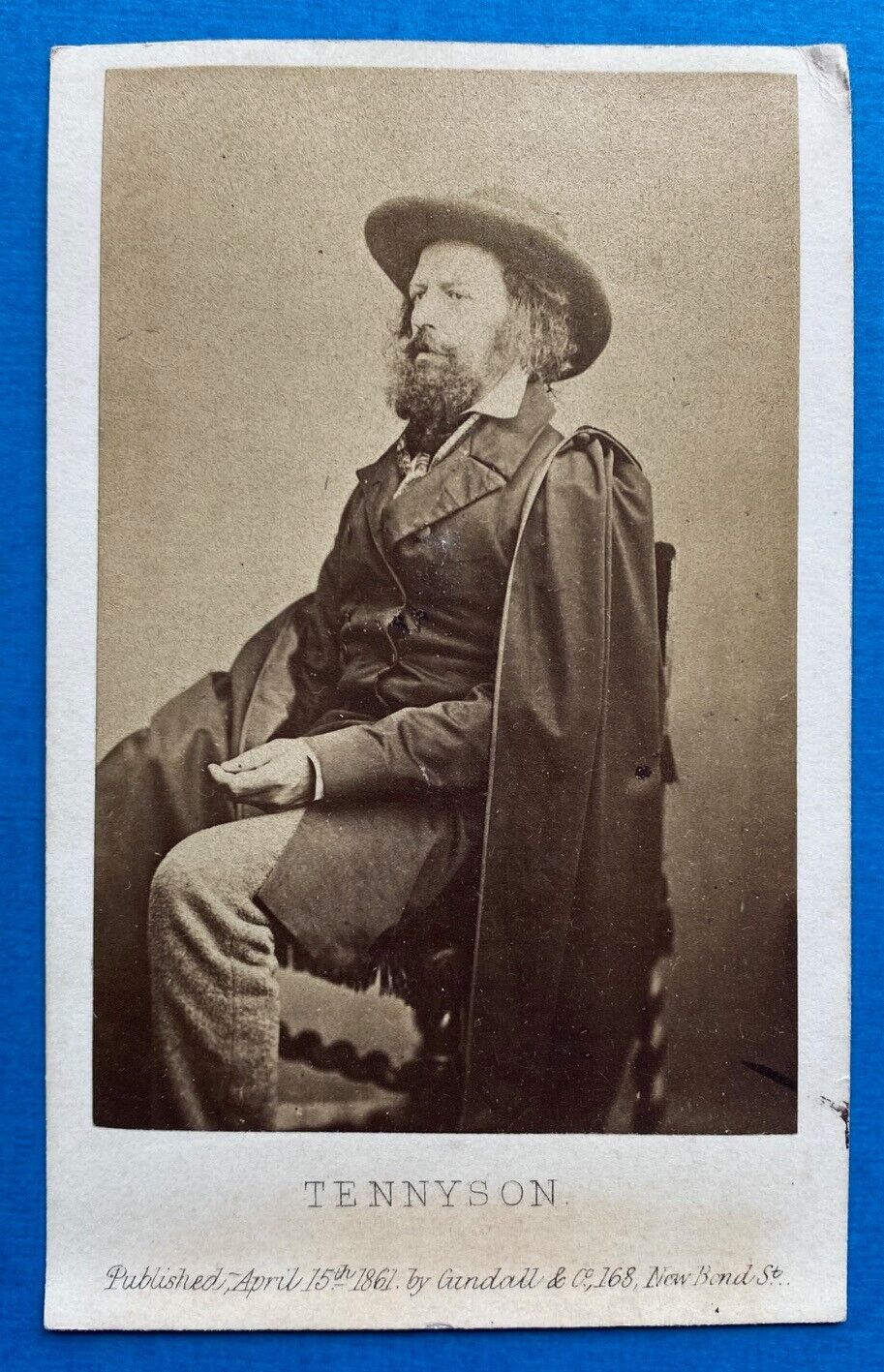 CDV Alfred Lord Tennyson poet Cundall & Co. London April 1861