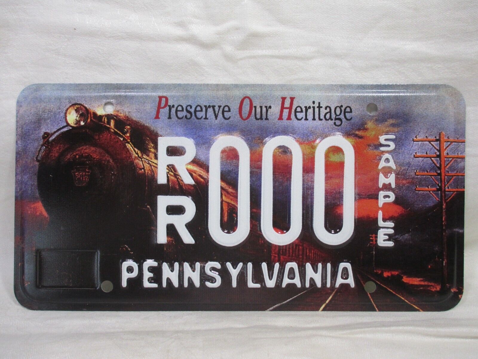 Pennsylvania Preserve Our Heritage Train Rail Road Sample License Plate