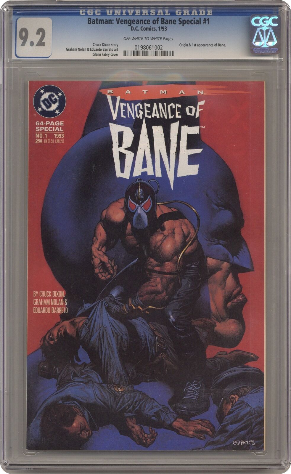 Batman Vengeance of Bane #1 1st Printing CGC 9.2 1993 0198061002