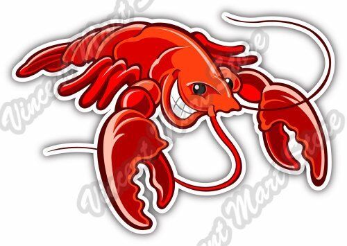 Red Lobster Crayfish Cooking Sea Cartoon Car Bumper Vinyl Sticker Decal 5\