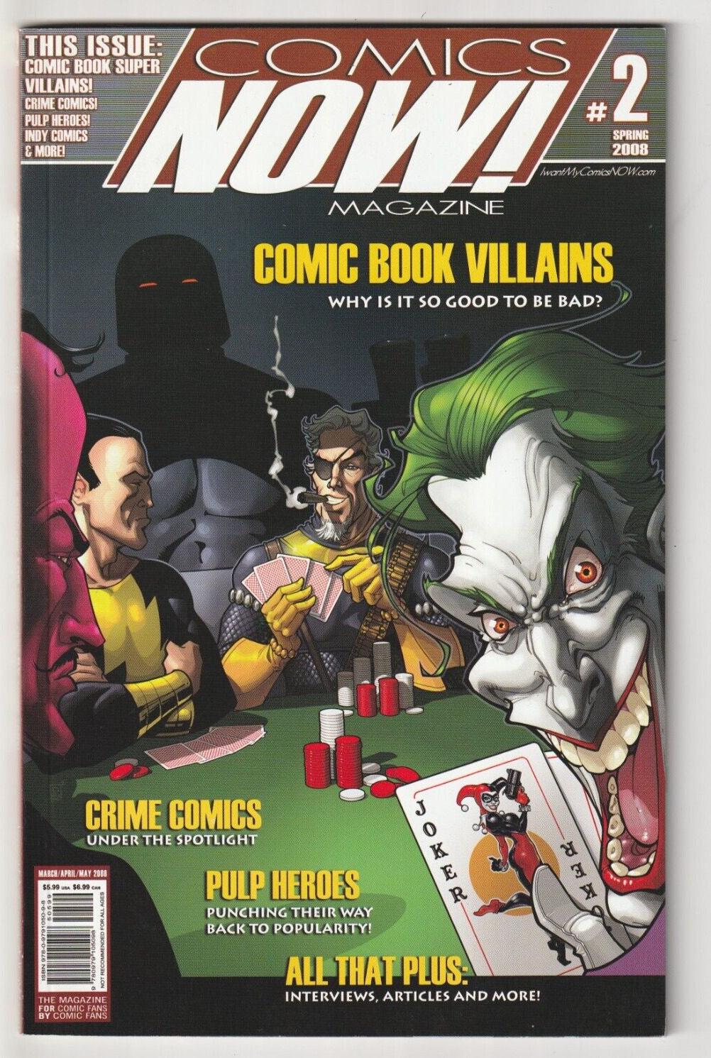 COMICS NOW MAGAZINE # 2 2008 THE VILLAINS PULP HEROES CRIME COMICS LUKE CAGE