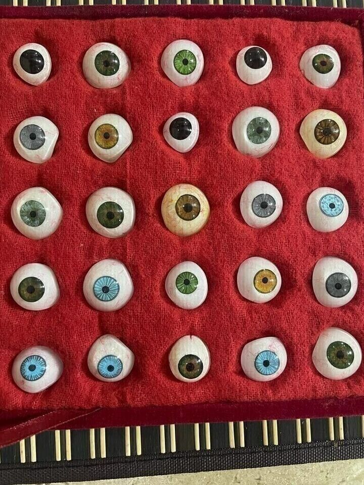 Vintage Human Prosthetic Eye ~ Antique Artificial Mix Eye Set Of 25 Pcs