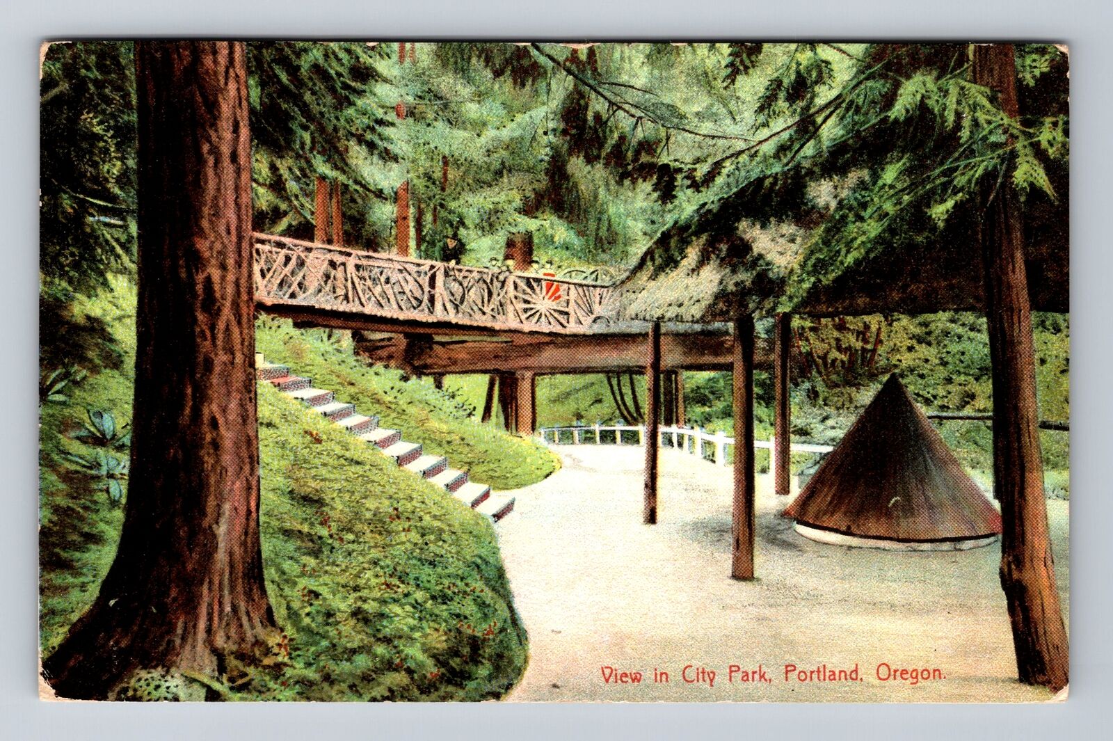 Portland OR-Oregon, View In City Park, Antique, Vintage c1907 Postcard