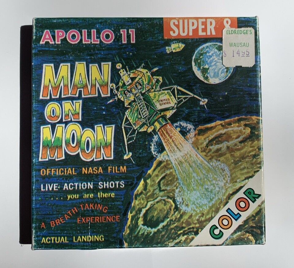 Vintage 1969 Apollo 11 Man On Moon Super 8mm Official NASA Film AP-11 Color