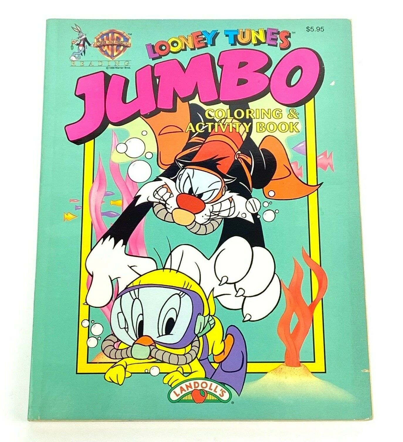 Looney Tunes Jumbo Coloring & Activity Book Landoll\'s WB 124 pages Tweety 90s