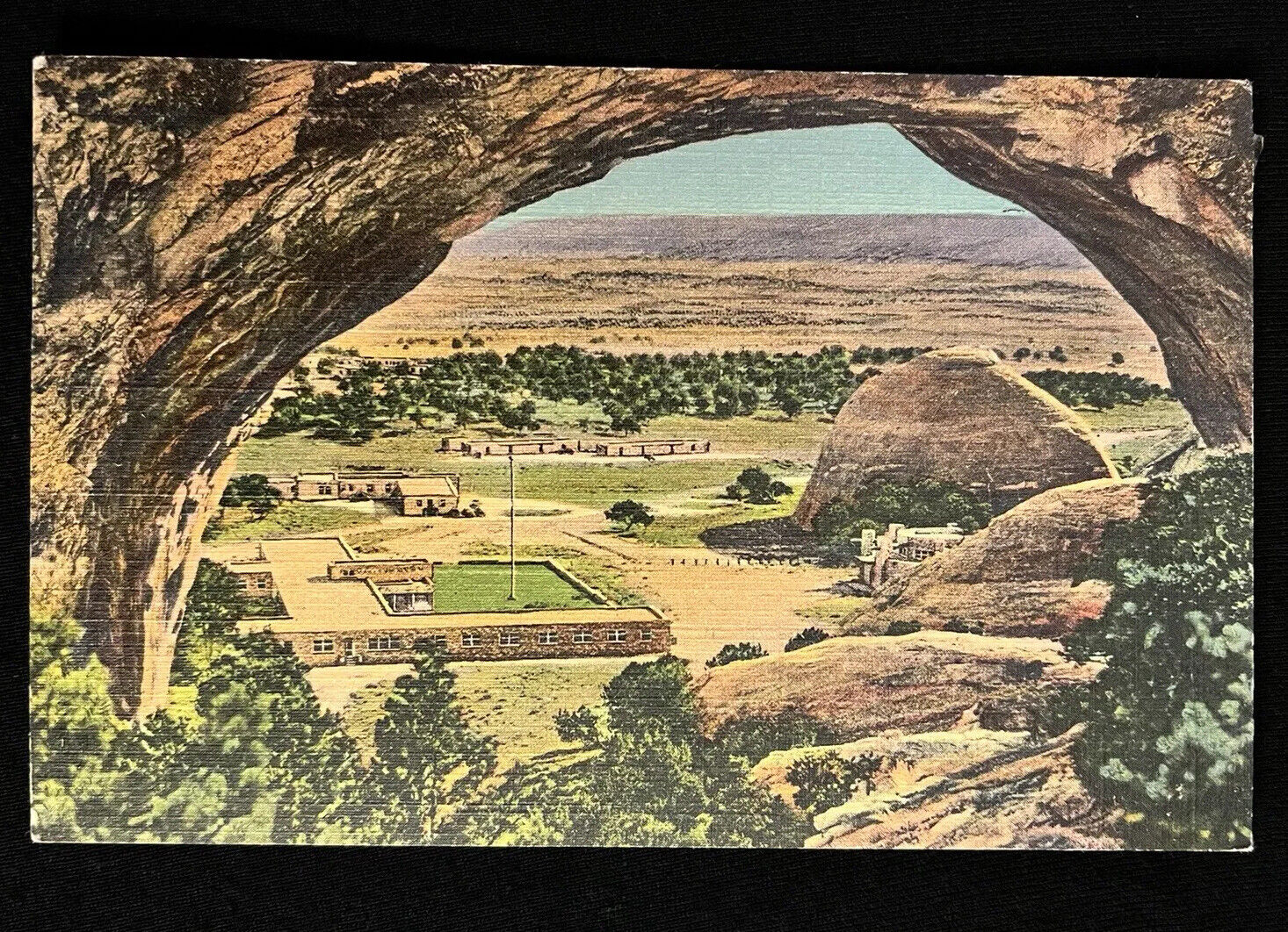 Arizona Navajo Indian Agency View From Window Rock Postcard c1940