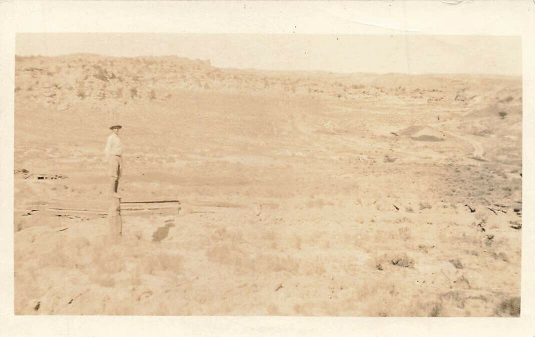 1915 RPPC Coal District Man Gallup New Mexico NM Real Photo P394