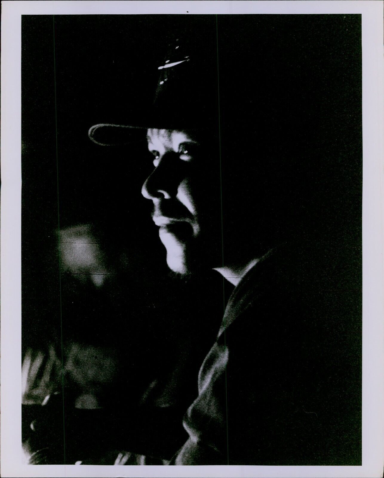 LG850 Original Photo NICARAGUAN MAN Lit by Firelight Silhouette Strong Face