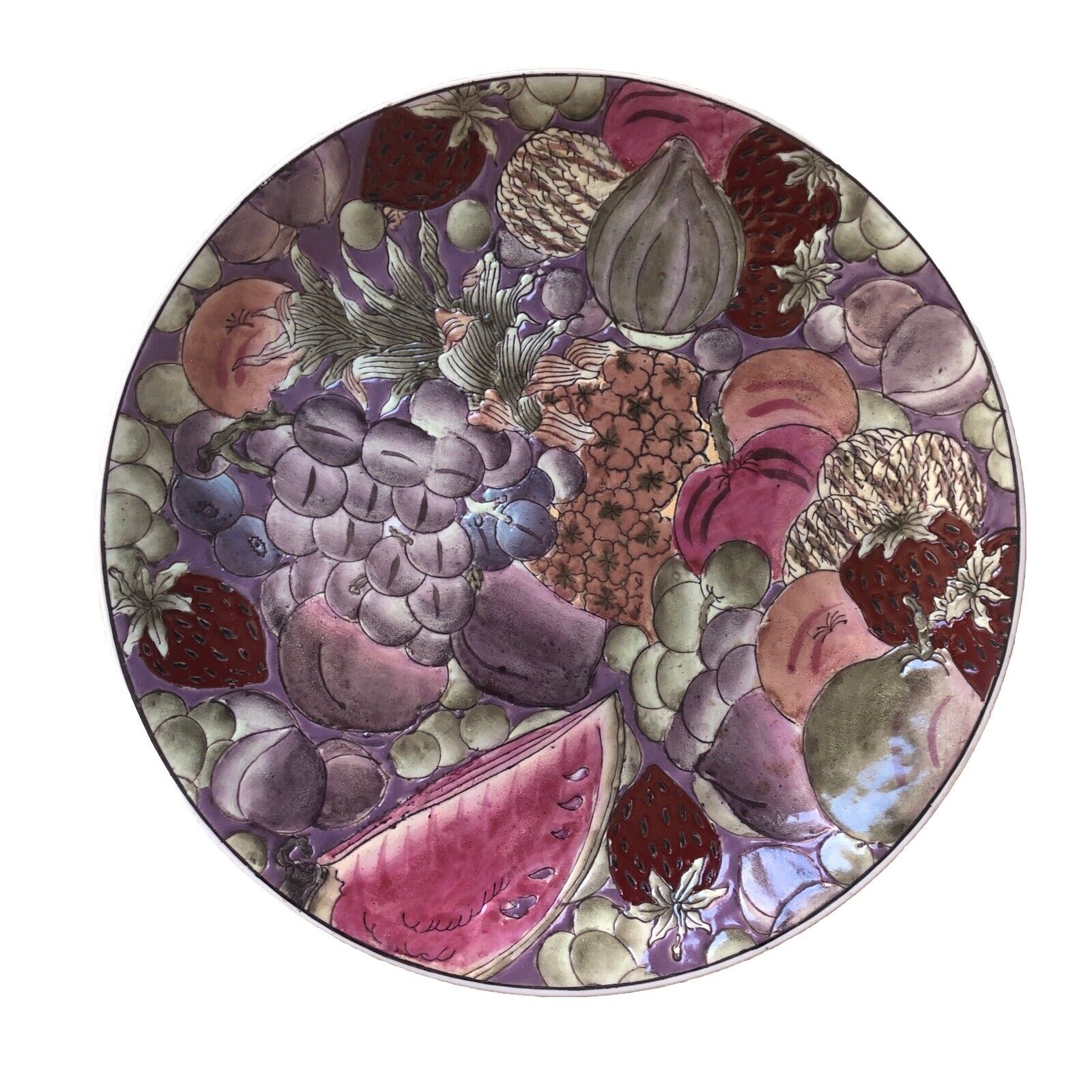 Andrea By Safely Decorative Embossed Fruits Plate