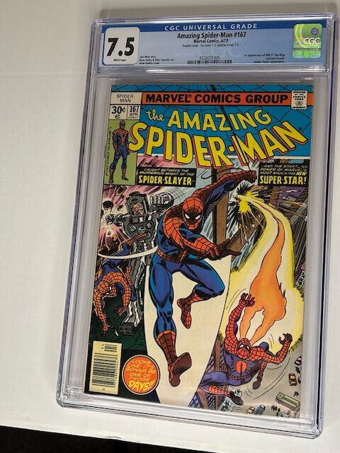 Amazing Spider-Man #167 CGC 7.5 WP, REALLY RARE DOUBLE COVER (1977)