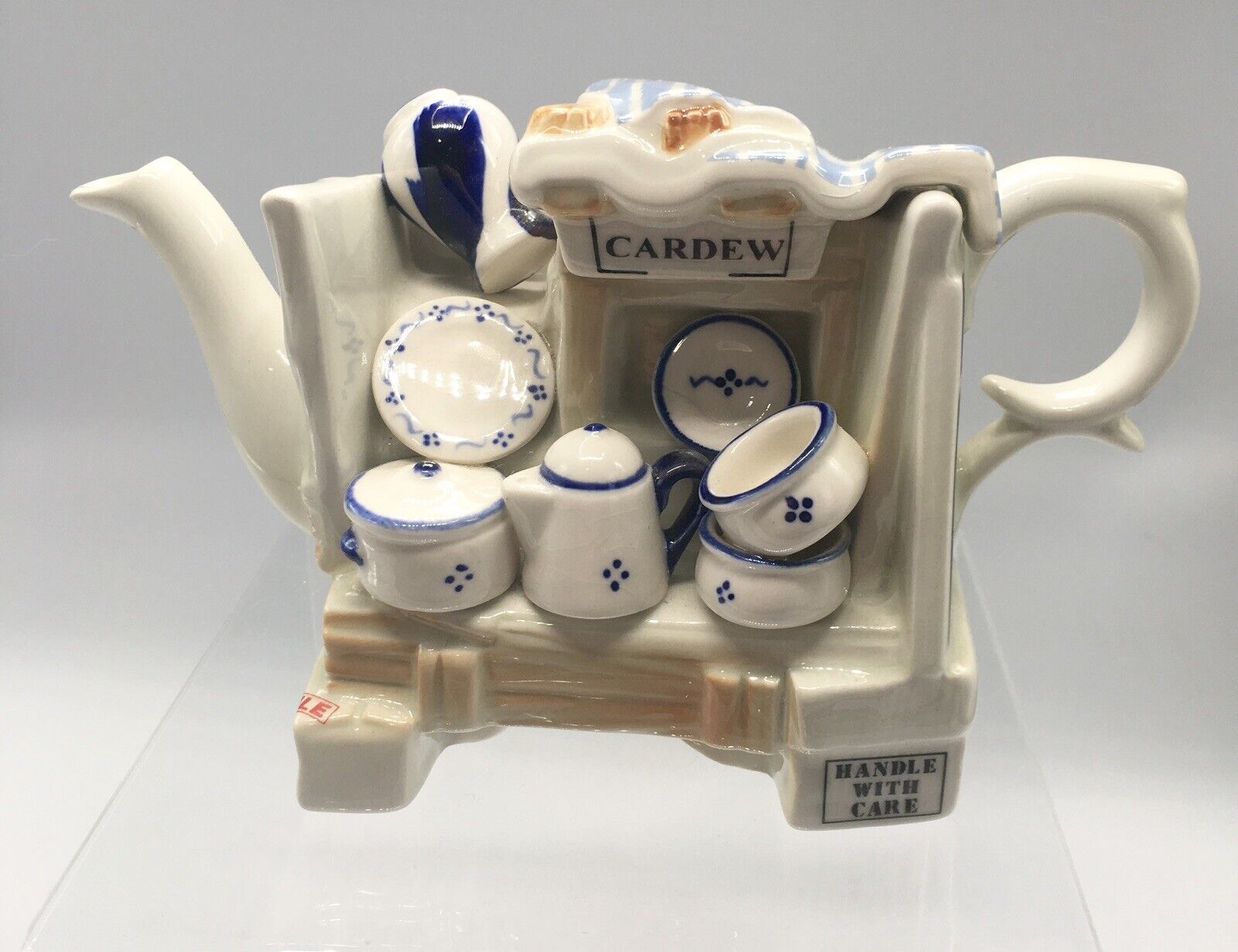 VTG Paul Cardew England Hand Painted Signed Miniature Ceramic Pots & Pans Teapot